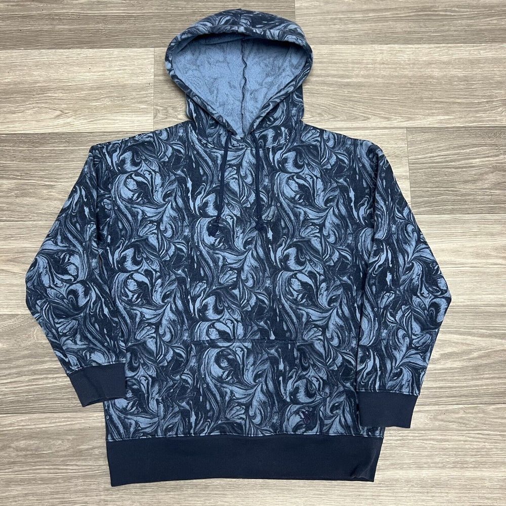 Victoria's Secret Hoodie Sweatshirt Womens Large Blue Camo Marble On Point Y2K